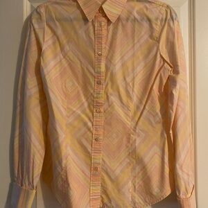 RED Valentino Yellow and Pink Button-Up Shirt